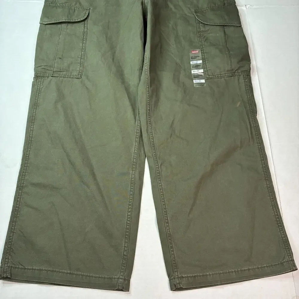 Levi’s XX Cargo Baggy Pants Men’s Size 38x30 Forest Green Slightly Tapered Leg